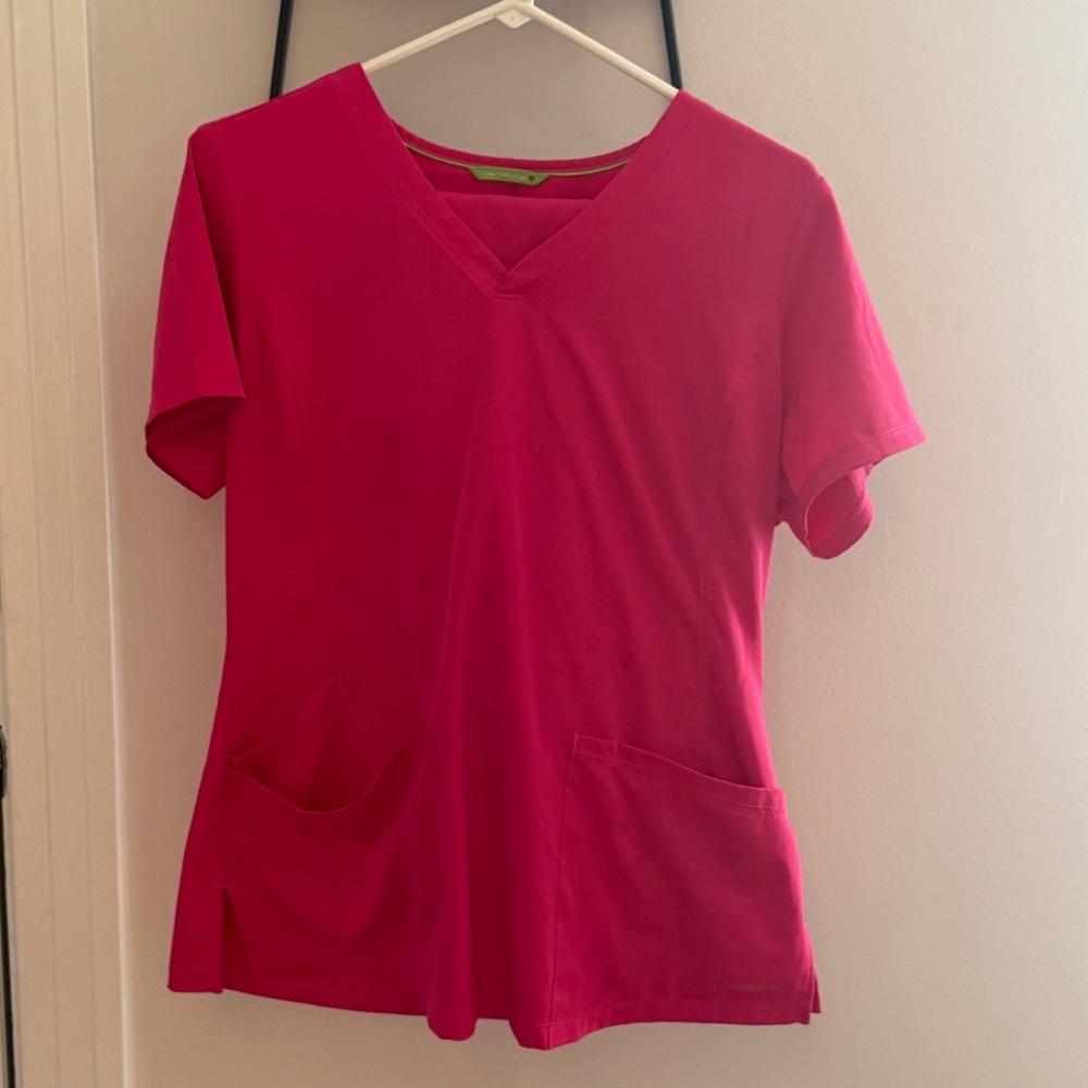 Healing hands, hot pink scrubs